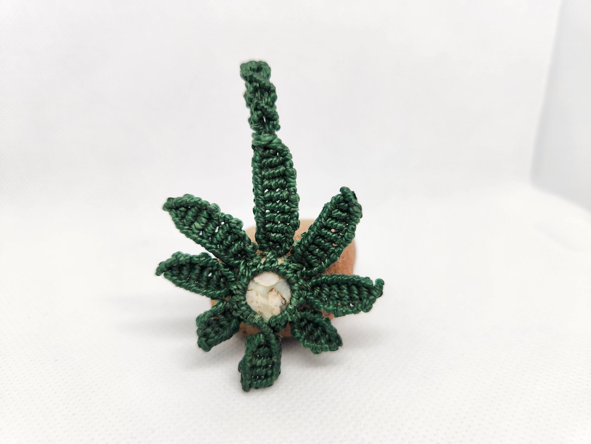 Magnesite Hemp Leaf Pendant image 0
