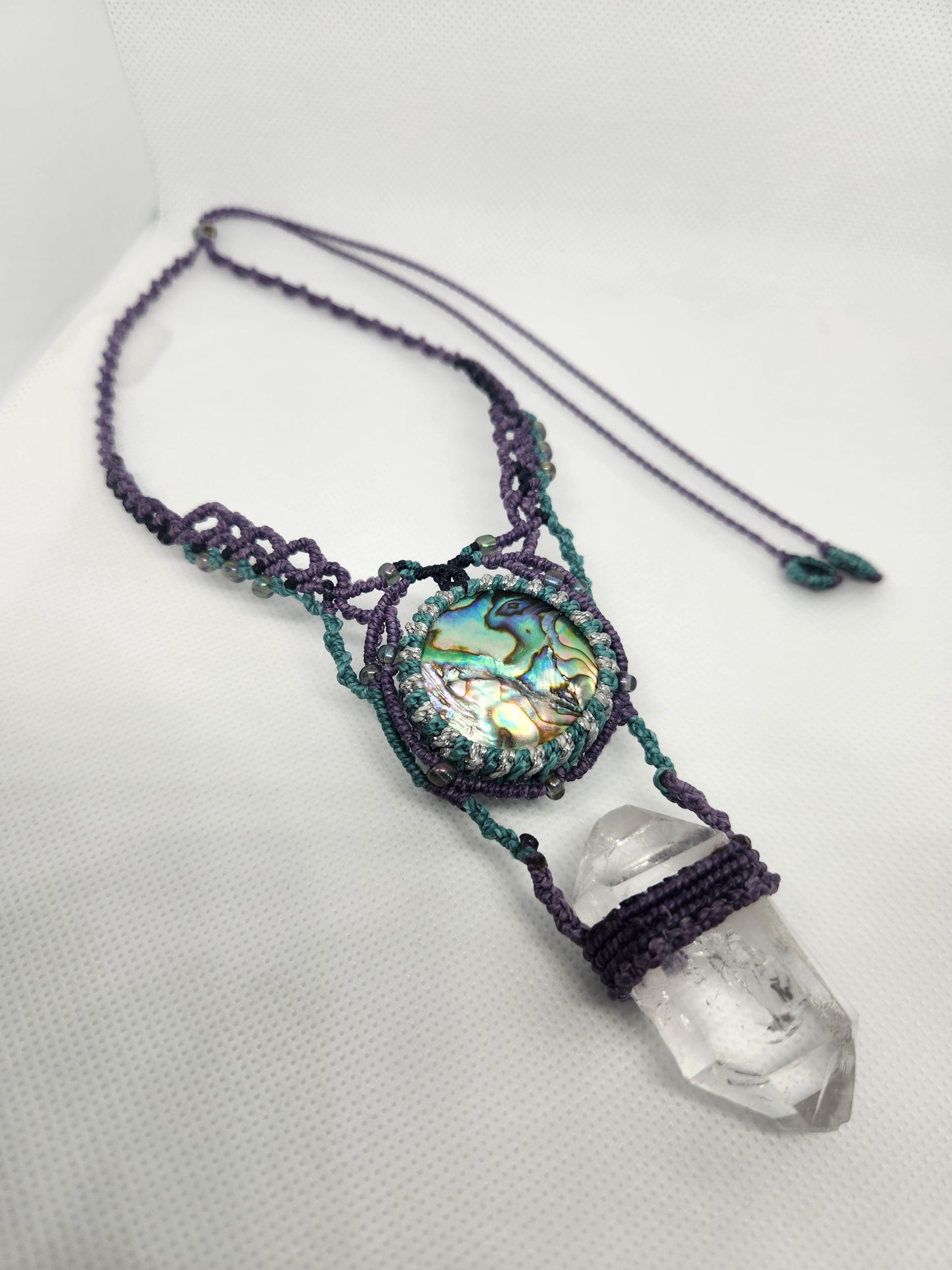 Abalone Shell / Clear Quartz Necklace