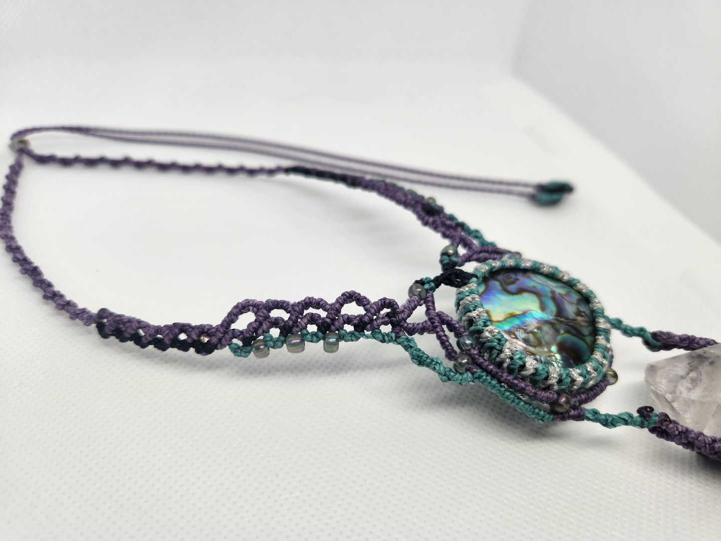 Abalone Shell / Clear Quartz Necklace