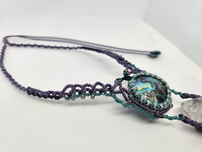 Abalone Shell / Clear Quartz Necklace